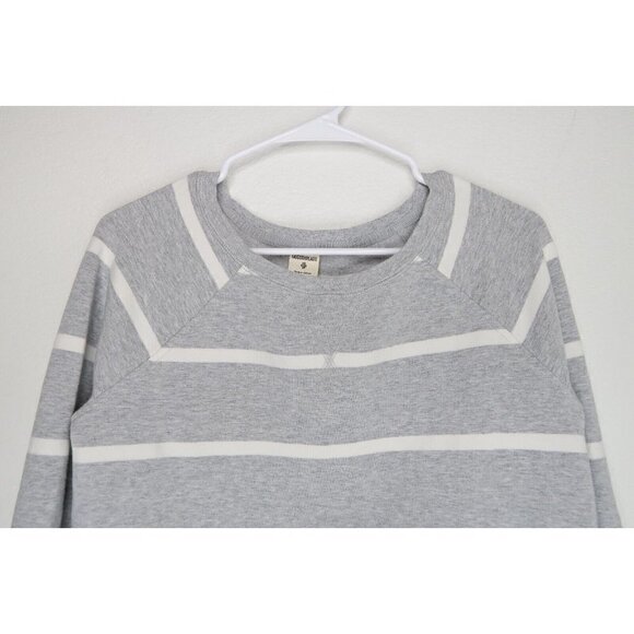 Goodthreads Sweater Heather Gray Open Stripe Long Sleeve Crew Neck Women's XS - Picture 2 of 10